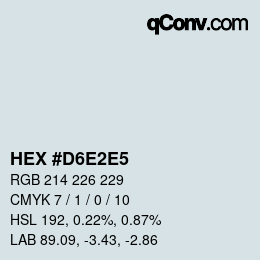カラーコード: HEX #D6E2E5 | qconv.com