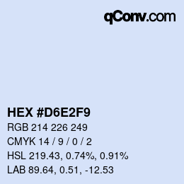 Color code: HEX #D6E2F9 | qconv.com