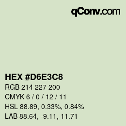 Color code: HEX #D6E3C8 | qconv.com