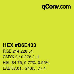 カラーコード: HEX #D6E433 | qconv.com
