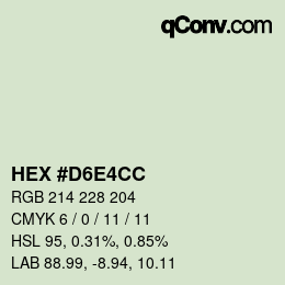 Color code: HEX #D6E4CC | qconv.com