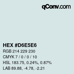 Color code: HEX #D6E5E6 | qconv.com