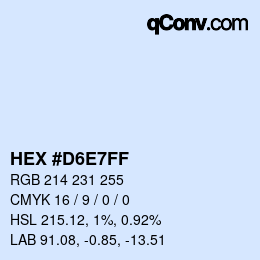 カラーコード: HEX #D6E7FF | qconv.com