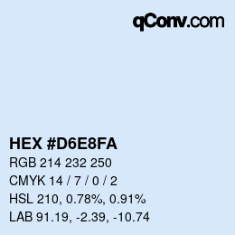Farbcode: HEX #D6E8FA | qconv.com