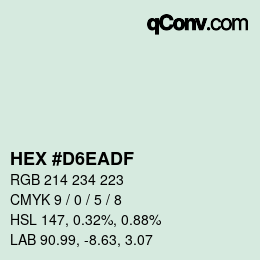 Color code: HEX #D6EADF | qconv.com
