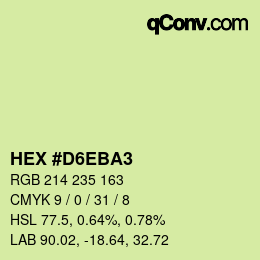 カラーコード: HEX #D6EBA3 | qconv.com