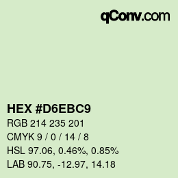 Color code: HEX #D6EBC9 | qconv.com