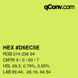 Color code: HEX #D6EC5E | qconv.com