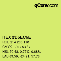 Color code: HEX #D6EC6E | qconv.com