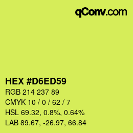 Color code: HEX #D6ED59 | qconv.com