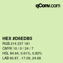 颜色代码: HEX #D6EDB5 | qconv.com