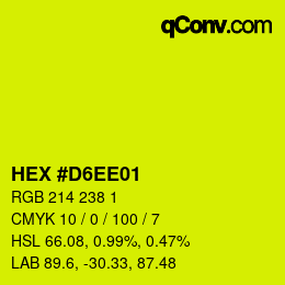 Color code: HEX #D6EE01 | qconv.com