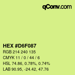 Color code: HEX #D6F087 | qconv.com