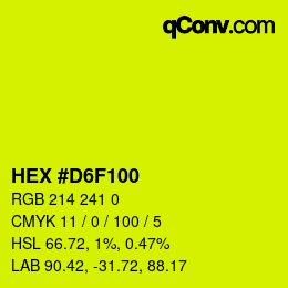 カラーコード: HEX #D6F100 | qconv.com