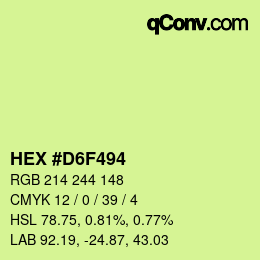 颜色代码: HEX #D6F494 | qconv.com