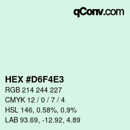 Color code: HEX #D6F4E3 | qconv.com