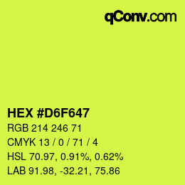 Color code: HEX #D6F647 | qconv.com