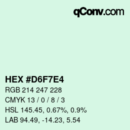 Color code: HEX #D6F7E4 | qconv.com