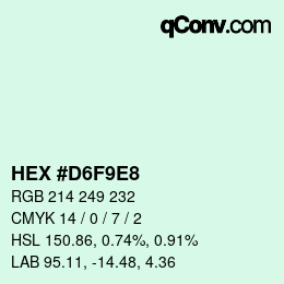 カラーコード: HEX #D6F9E8 | qconv.com
