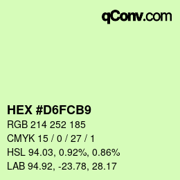 カラーコード: HEX #D6FCB9 | qconv.com