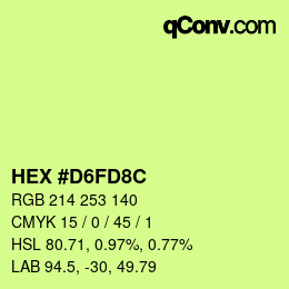 カラーコード: HEX #D6FD8C | qconv.com