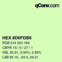 カラーコード: HEX #D6FDB8 | qconv.com