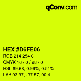カラーコード: HEX #D6FE06 | qconv.com