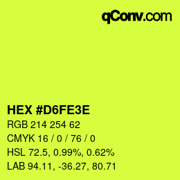 Color code: HEX #D6FE3E | qconv.com