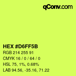 Código de color: HEX #D6FF5B | qconv.com