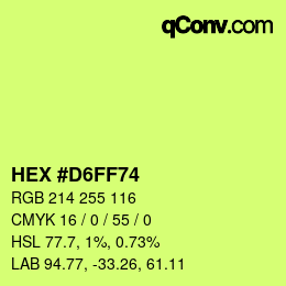 颜色代码: HEX #D6FF74 | qconv.com
