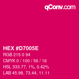 Color code: HEX #D7005E | qconv.com