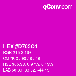 カラーコード: HEX #D703C4 | qconv.com