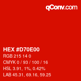 Color code: HEX #D70E00 | qconv.com