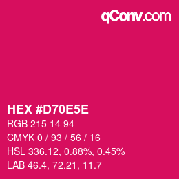 Farbcode: HEX #D70E5E | qconv.com