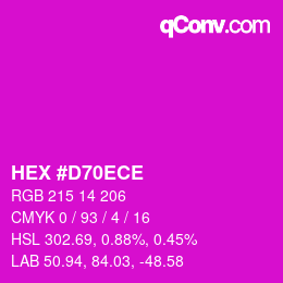 Color code: HEX #D70ECE | qconv.com