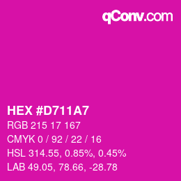 颜色代码: HEX #D711A7 | qconv.com