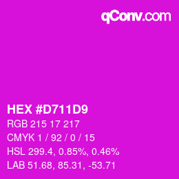 Color code: HEX #D711D9 | qconv.com