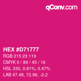 Color code: HEX #D71777 | qconv.com