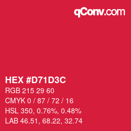 Color code: HEX #D71D3C | qconv.com