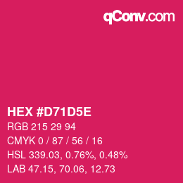 Color code: HEX #D71D5E | qconv.com