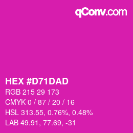 Color code: HEX #D71DAD | qconv.com