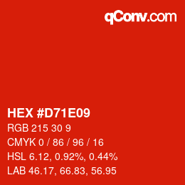 Color code: HEX #D71E09 | qconv.com