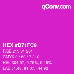 颜色代码: HEX #D71FC9 | qconv.com