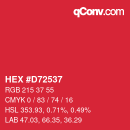 Color code: HEX #D72537 | qconv.com