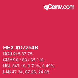 カラーコード: HEX #D7254B | qconv.com