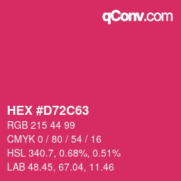 颜色代码: HEX #D72C63 | qconv.com