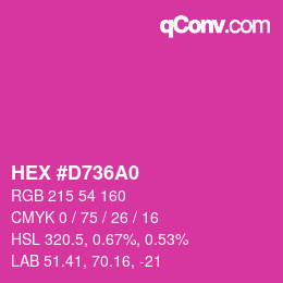 カラーコード: HEX #D736A0 | qconv.com