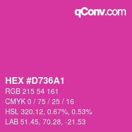 カラーコード: HEX #D736A1 | qconv.com
