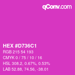 Farbcode: HEX #D736C1 | qconv.com