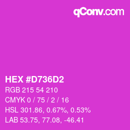 Color code: HEX #D736D2 | qconv.com